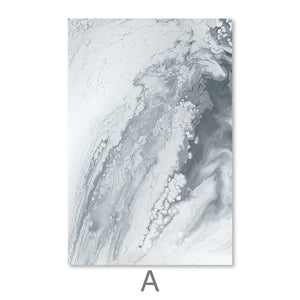 Marble Grey Canvas Art A / 30 x 45cm / Unframed Canvas Print Clock Canvas