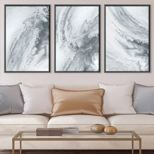 Marble Grey Canvas Art Clock Canvas