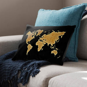 Marble World Map Cushion Cushion Cushion Landscape Clock Canvas