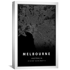 Melbourne Black Canvas Art Clock Canvas