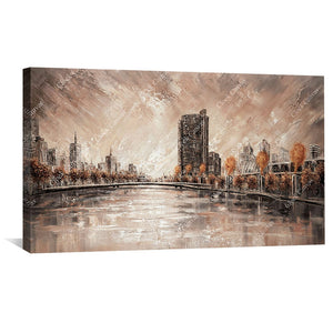 Melbourne Vibes, Yarra River Canvas Art Clock Canvas