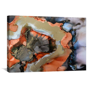 Melted Copper II Canvas Art Clock Canvas