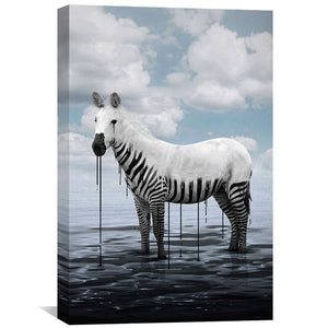 Melting Zebra Canvas Art Clock Canvas
