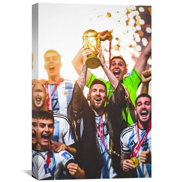 Messi Signed Champions League Canvas