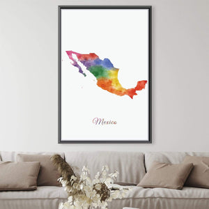 Mexico Rainbow Canvas Art Clock Canvas