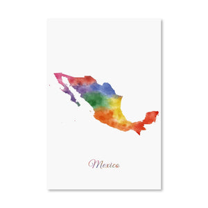 Mexico Rainbow Canvas Art Clock Canvas