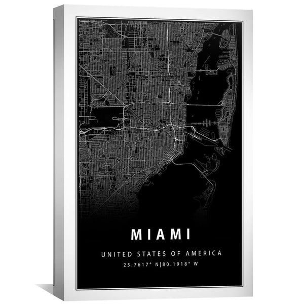 Miami Black Canvas ClockCanvas