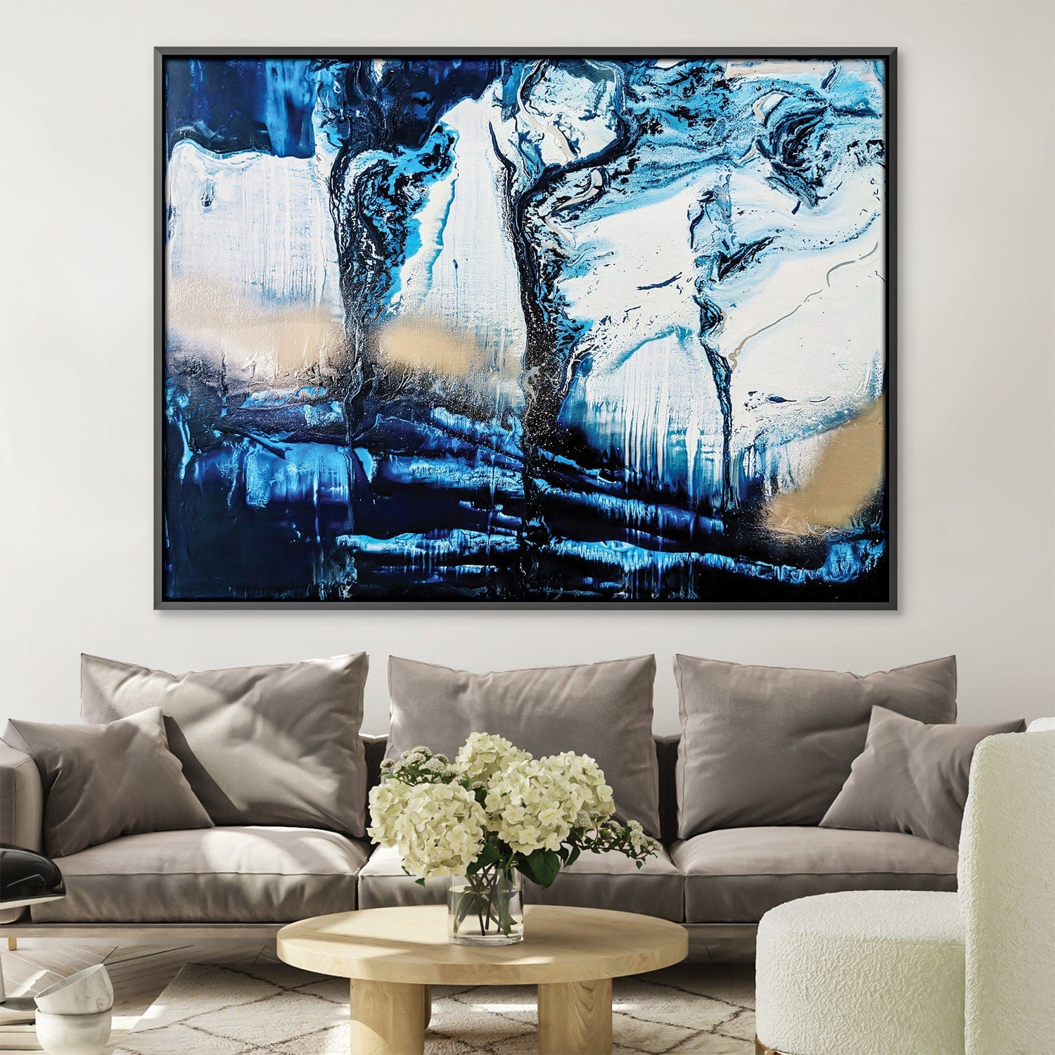 Midnight Waters Canvas Art 45 x 30cm / Unframed Canvas Print Clock Canvas