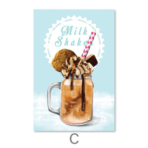 Milkshakes Canvas Art C / 30 x 45cm / Unframed Canvas Print Clock Canvas