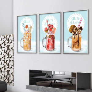 Milkshakes Canvas Art Clock Canvas