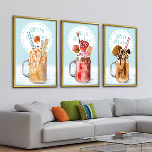 Milkshakes Canvas Art Clock Canvas