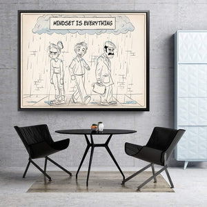 Mindset is Everything Clock Canvas