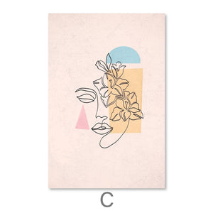 Minimal Beauty Canvas Art C / 30 x 45cm / Unframed Canvas Print Clock Canvas