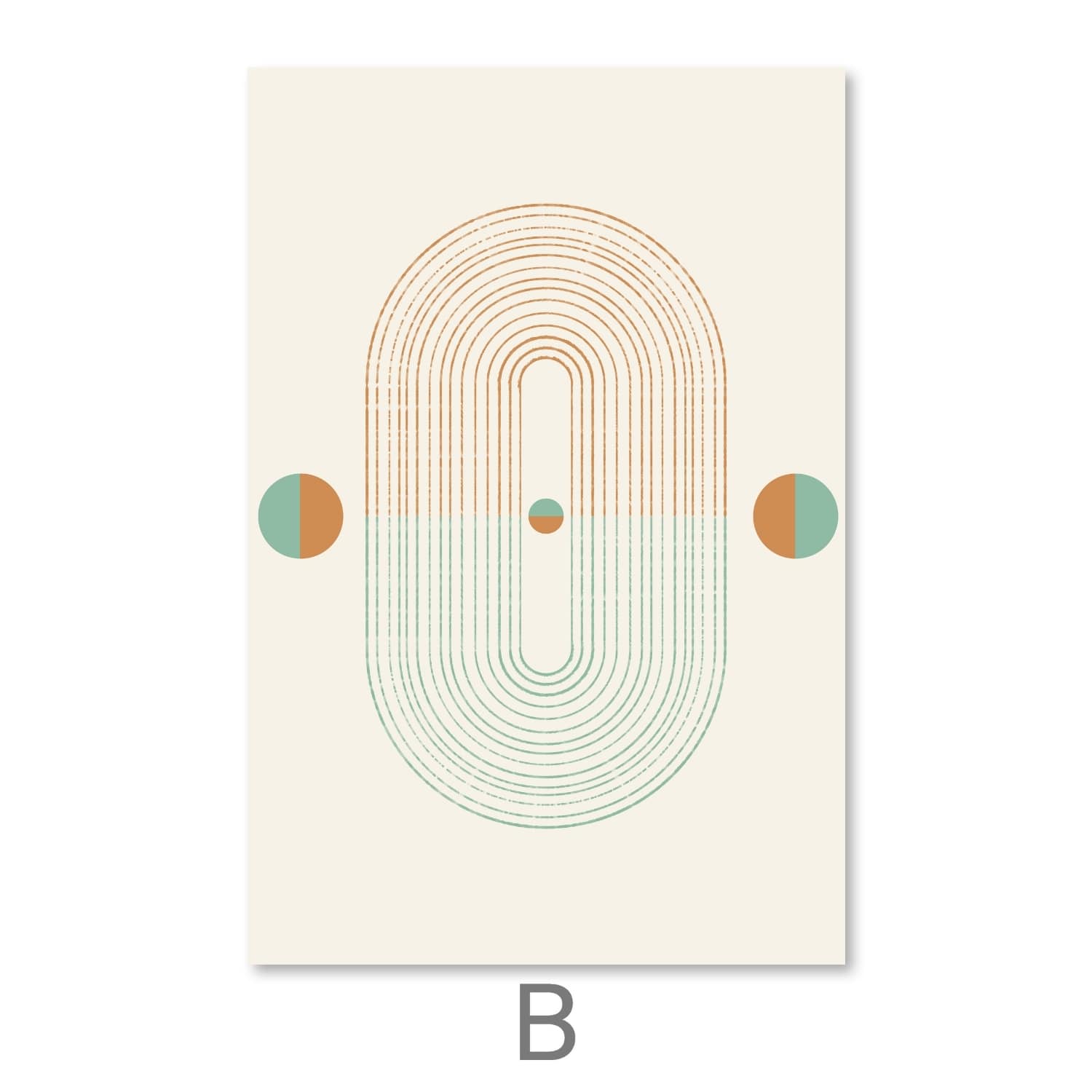 Minimal Shapes Canvas Art B / 30 x 45cm / Unframed Canvas Print Clock Canvas