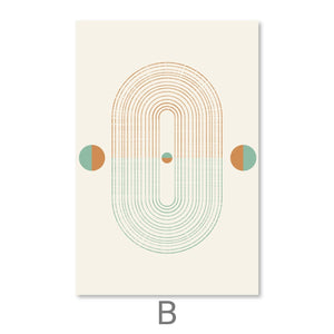 Minimal Shapes Canvas Art B / 30 x 45cm / Unframed Canvas Print Clock Canvas