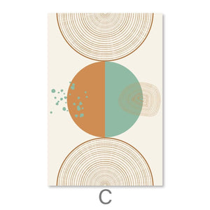 Minimal Shapes Canvas Art C / 30 x 45cm / Unframed Canvas Print Clock Canvas