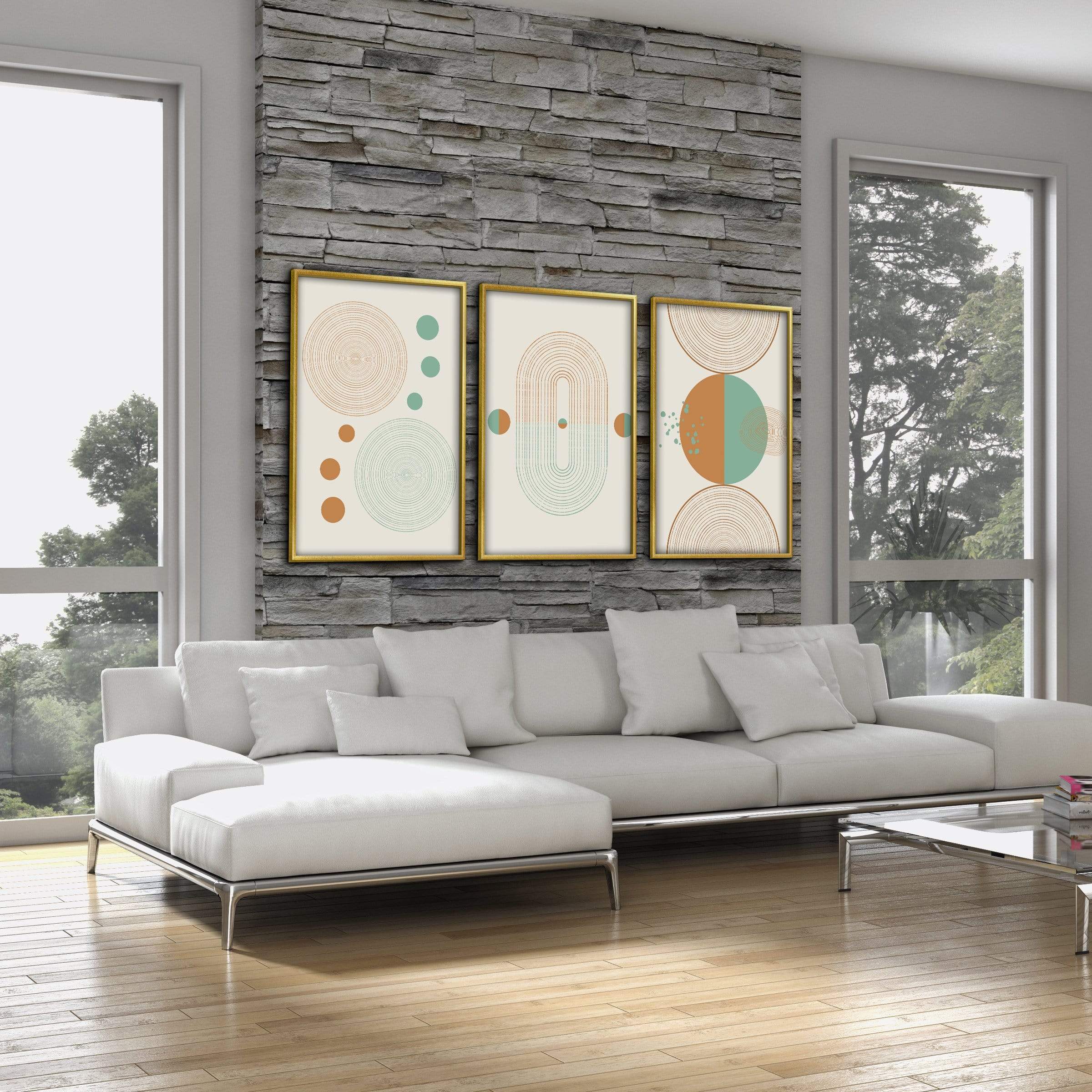 Minimal Shapes Canvas Art Clock Canvas