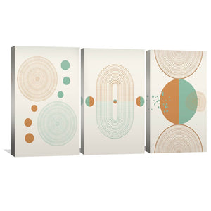 Minimal Shapes Canvas Art Set of 3 / 30 x 45cm / Unframed Canvas Print Clock Canvas