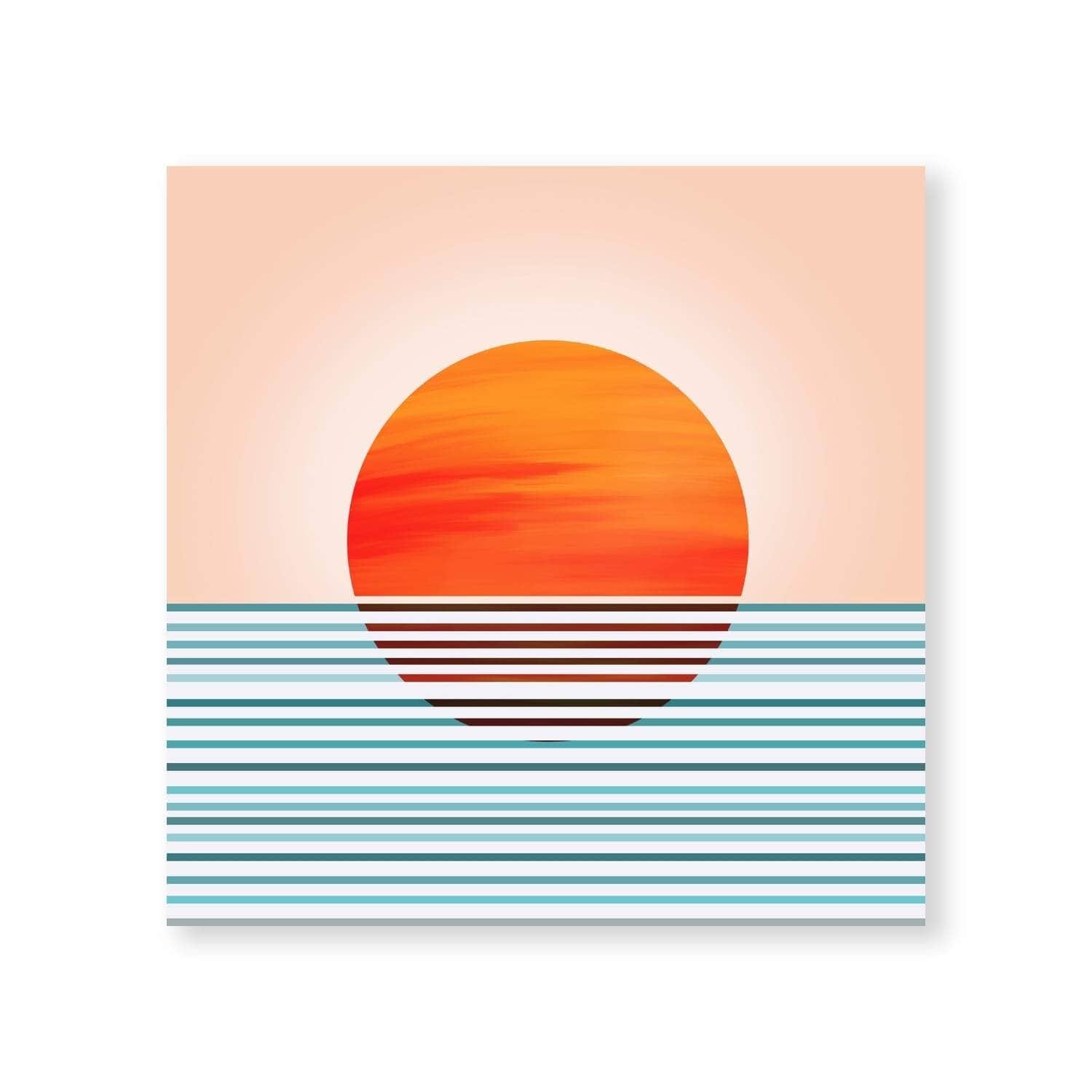 Minimal Sunset Canvas Art Clock Canvas
