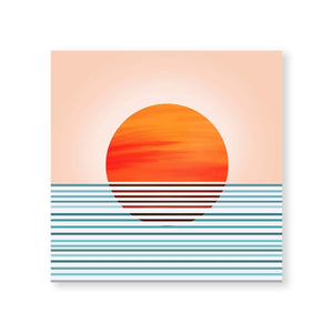 Minimal Sunset Canvas Art Clock Canvas