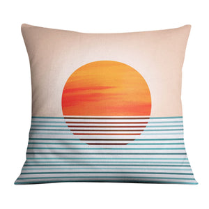 Minimal Sunset Cushion Cushion Cushion Square Clock Canvas
