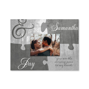 Missing Piece To My Heart Canvas Art 45 x 30cm / Standard Gallery Wrap Clock Canvas