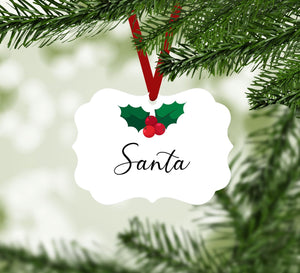 Mistletoe Santa Ornament Christmas Ornament Victorian 10.8 x 8cm Clock Canvas