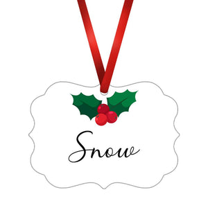 Mistletoe Snow Ornament Christmas Ornament Victorian 10.8 x 8cm Clock Canvas