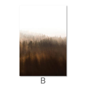 Misty Autumn Canvas Art B / 40 x 50cm / No Board - Canvas Print Only Clock Canvas