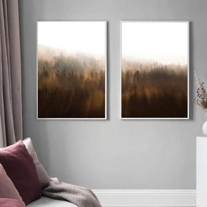 Misty Autumn Canvas Art Clock Canvas