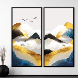 Misty Mountain Canvas Art Clock Canvas