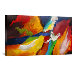 Mixed Paint Canvas Art 50 x 25cm / Unframed Canvas Print Clock Canvas