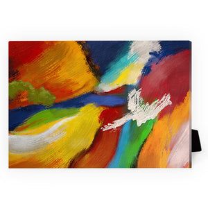 Mixed Paint Desktop Canvas Desktop Canvas 18 x 13cm Clock Canvas