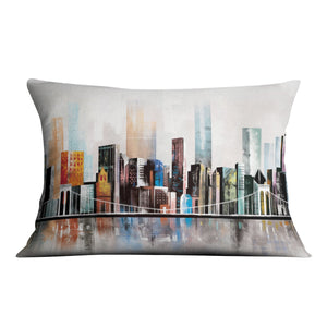 Modern Cityscape Cushion Cushion Cushion Landscape Clock Canvas