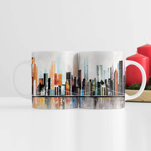 Modern Cityscape Mug Mug White Clock Canvas