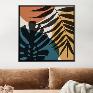 Modern Floral Set 5 Canvas Art 30 x 30cm / Unframed Canvas Print Clock Canvas
