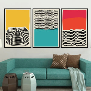 Modern Ocean Canvas Art Set of 3 / 40 x 50cm / No Board - Canvas Print Only Clock Canvas