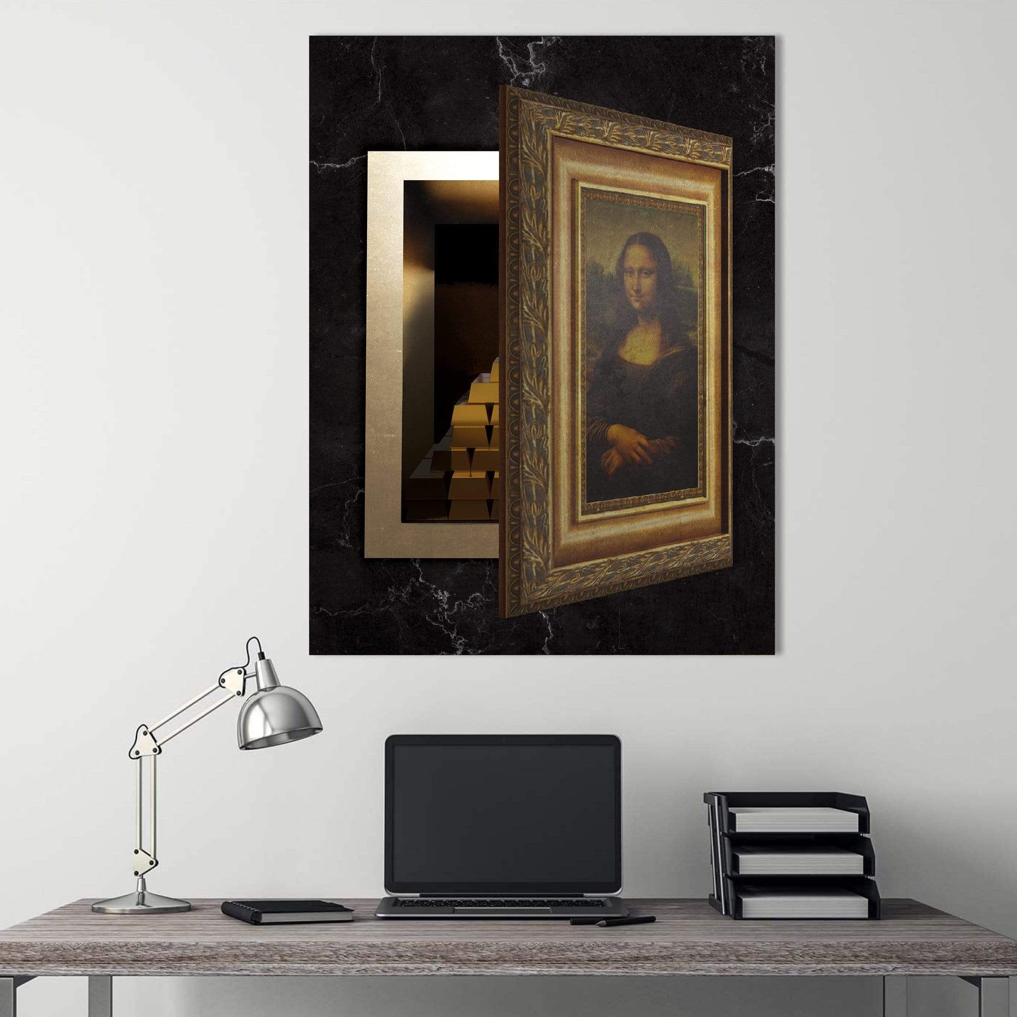 Mona Gold Clock Canvas
