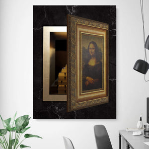 Mona Gold Clock Canvas