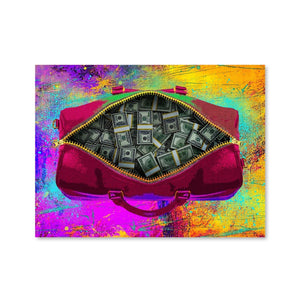 Money Bag Canvas Art Clock Canvas
