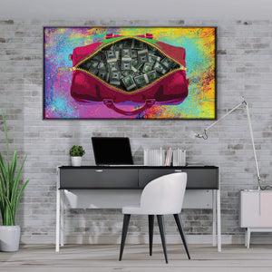 Money Bag Clock Canvas