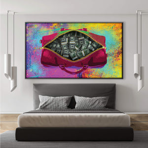 Money Bag Clock Canvas