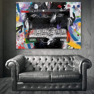 Money Case Clock Canvas