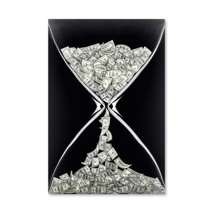 Money Hourglass Canvas Art Clock Canvas