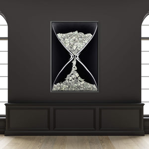 Money Hourglass Clock Canvas