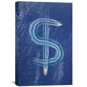 Money Yacht Canvas Art 30 x 45cm / Unframed Canvas Print Clock Canvas