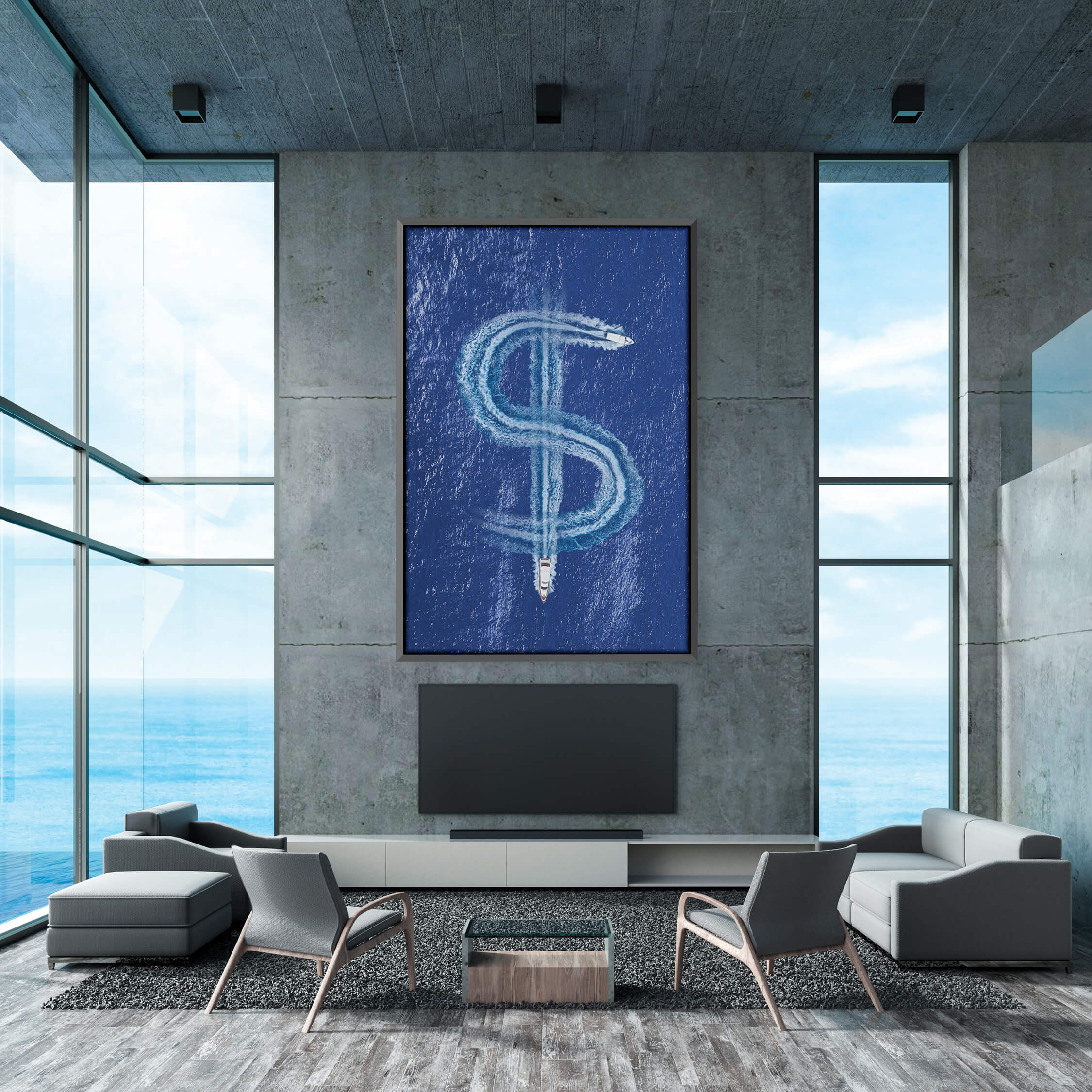 Money Yacht Clock Canvas