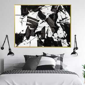 Monochromatic Symphony Canvas Art Clock Canvas