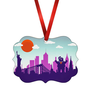 Monster Horizon Ornament Christmas Ornament Victorian 10.8 x 8cm Clock Canvas