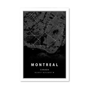 Montreal Black Canvas Art Clock Canvas